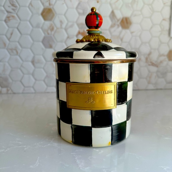 MacKenzieChilds Kitchen Small Mackenziechilds Courtly Check Canister Used Poshmark